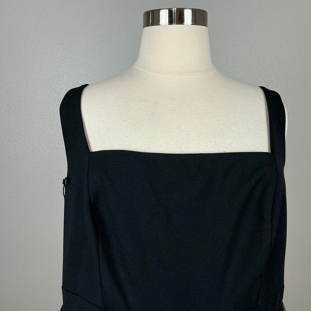 Adrianna Papell Women's Cocktail Dress Size 24W Black Tulle Midi Fit and Flare - Picture 8 of 13